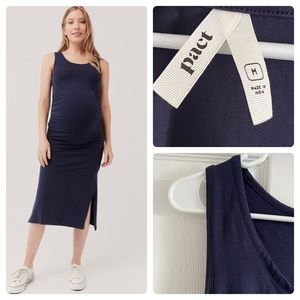 PACT Navy Maternity Tank Midi Dress Navy